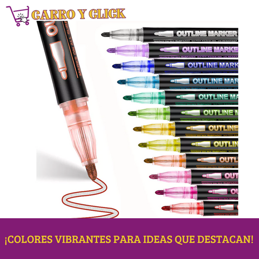 DUOGLOW™ - 24 Lapices Metálicos Brillantes 🖍️